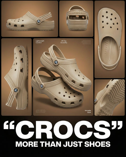 米色Crocs多角海报 效果预览