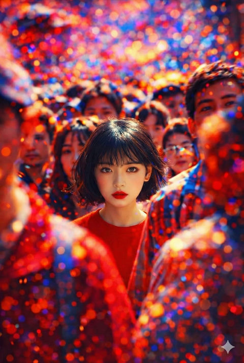 红唇女郎人潮梦境 效果预览