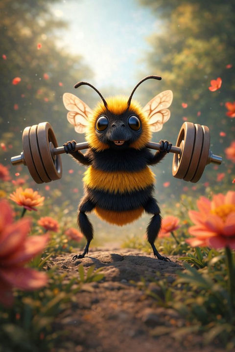 健身蜜蜂举杠铃 效果预览