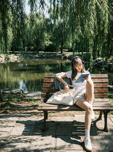 公园阅读夏日的静谧时光 效果预览