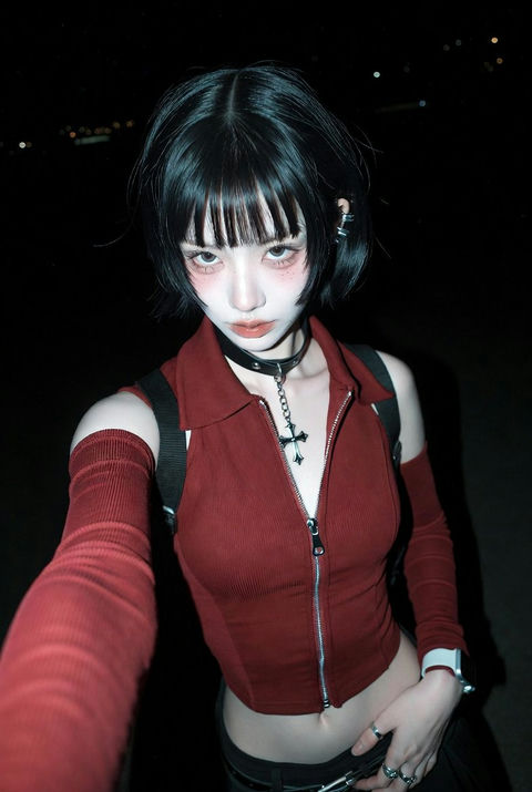 夜闪酷飒自拍少女 效果预览