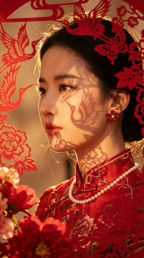 红妆剪影金辉玉颜 效果预览
