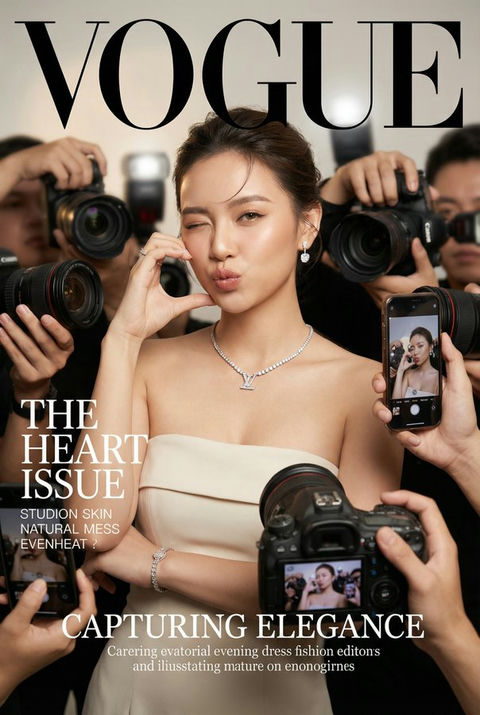 逼真的 Vogue 杂志封面风格的时尚肖像 效果预览
