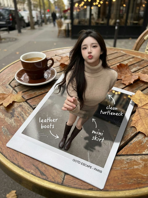 女子仿佛从刚冲洗出来的照片中浮现出来 效果预览