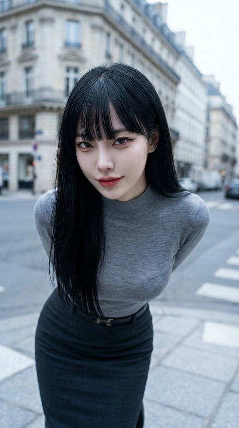 时髦的亚洲时尚博主 效果预览