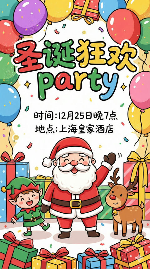 圣诞特辑-圣诞活动邀请卡 效果预览