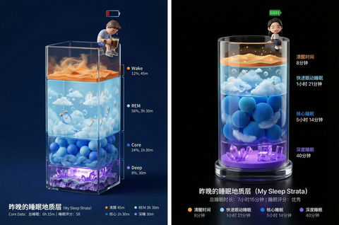 可爱的睡眠报告海报 效果预览