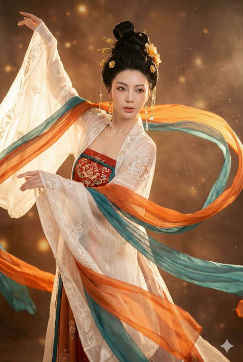 一位身着华丽唐代服装的年轻女子 效果预览