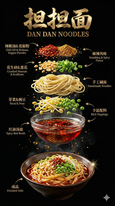 担担面高级海报 效果预览