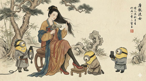 中国传统水墨彩画 效果预览