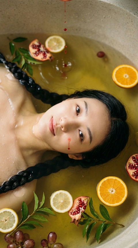 清冷女神浴缸微光梦