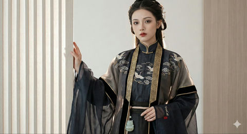 冷奢汉服高定特写 效果预览
