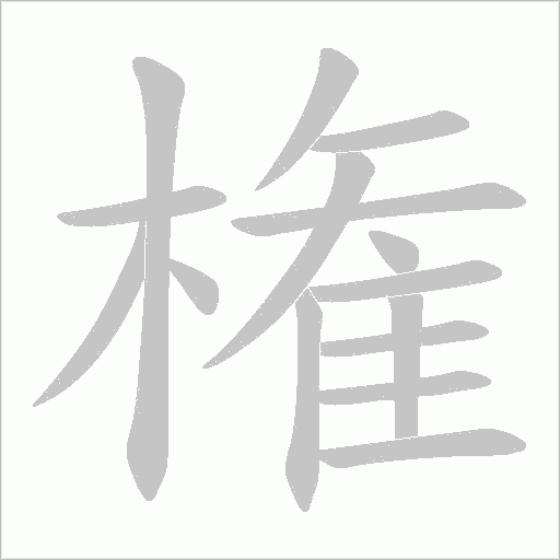 権的笔顺动画演示
